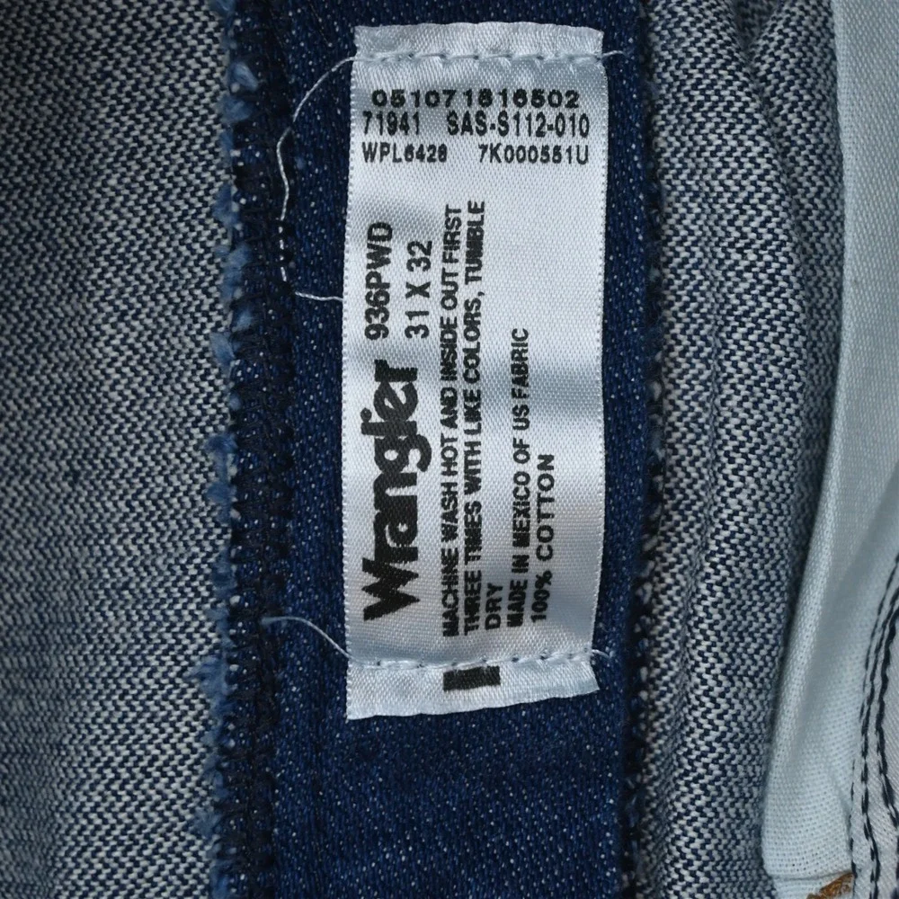 Wrangler 31x32 Dark Wash Denim 936WWZ Cowboy Cut Western Mens Jeans
